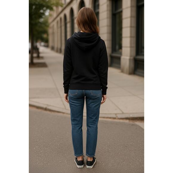 NWT Nike Women's Sportswear Club Fleece Pullover Hoodie Hoodie Black XS - Picture 3 of 8